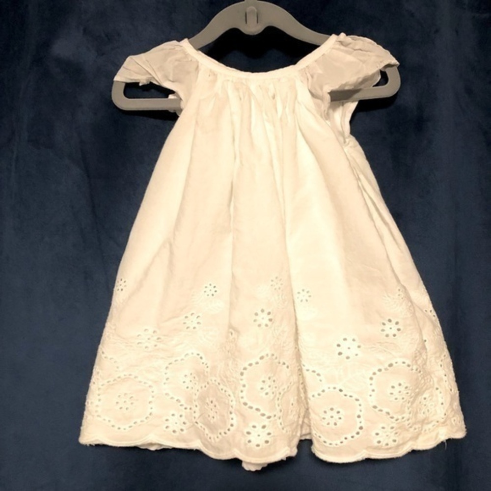 Tahari Baby White Eyelet Dress
